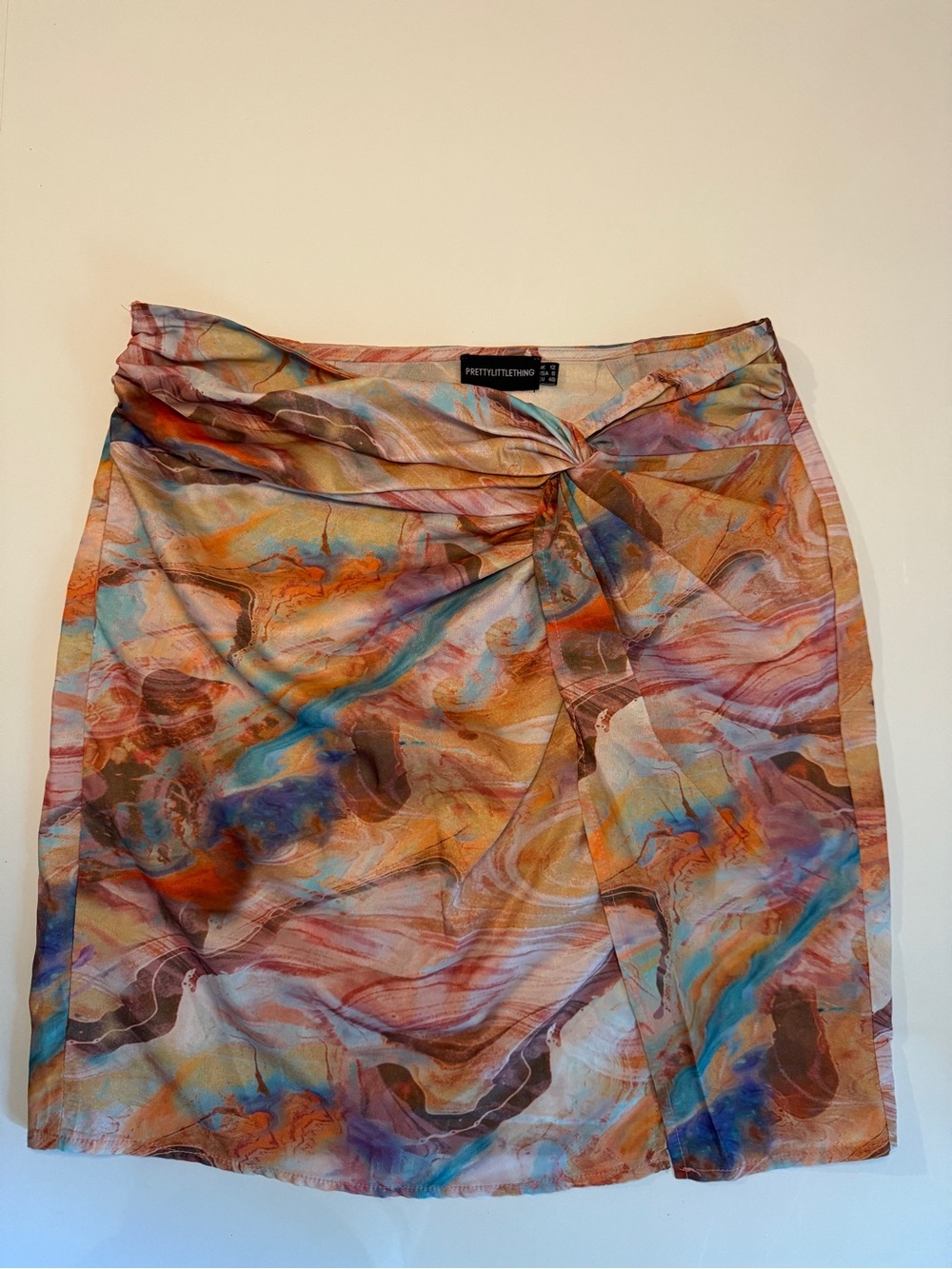 PrettyLittleThing Swirled Marble Wrap Skirt Size 8